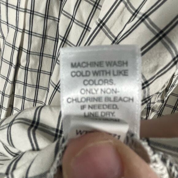 J. Jill Button Back Peter Pan Collar SIZE LARGE Womens Blouse Windowpane Plaid - Picture 6 of 10